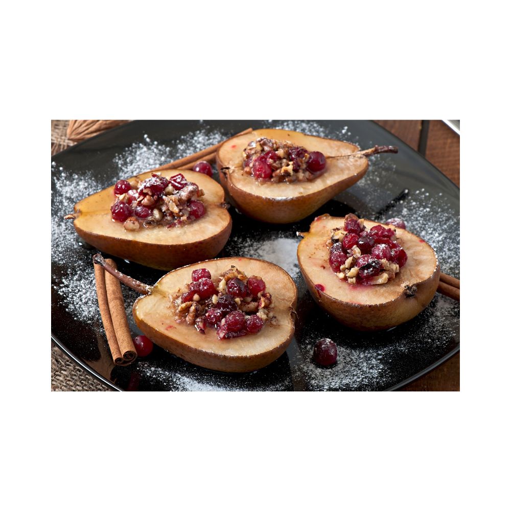 Baked Pears with Honey, Cranberries and Pecans Recipe